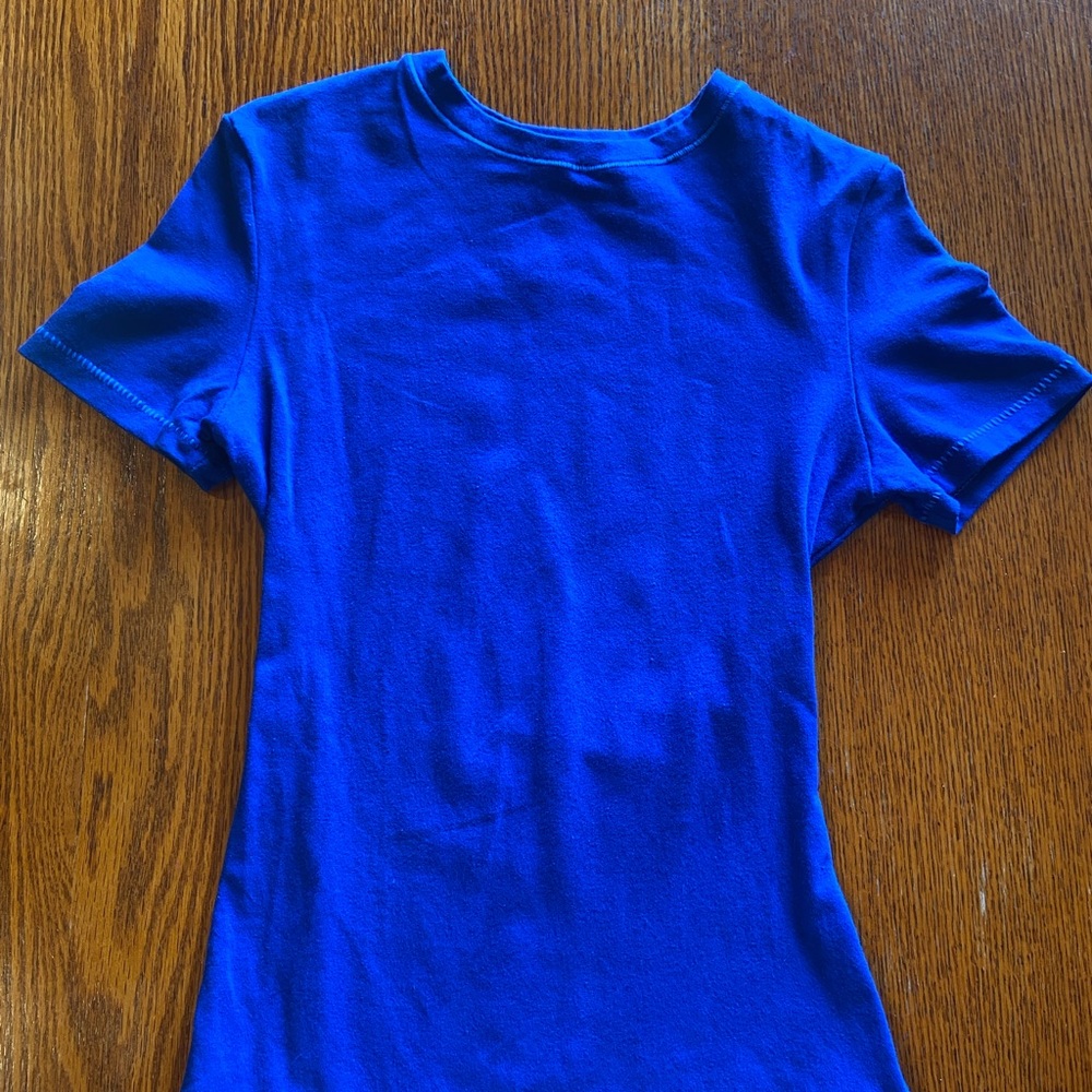 Skims Cotton Jersey T-Shirt Cobalt blue